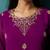 Wine georgette embroidered zari work ethnic kurta set with matching dupatta