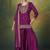 Wine silk blend embroidered sequins work ethnic kurta set with matching dupatta
