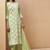 Green cotton blend embroidered thread work ethnic kurta set with matching dupatta