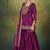Wine silk blend embroidered sequins work ethnic kurta set with matching dupatta