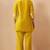 Mustard embroidered cotton blend co-ord set
