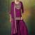 Wine silk blend embroidered sequins work ethnic kurta set with matching dupatta