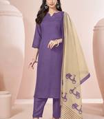 Red cotton blend plain na ethnic kurta set with matching dupatta