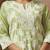 Green cotton blend embroidered thread work ethnic kurta set with matching dupatta