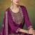 Wine silk blend embroidered sequins work ethnic kurta set with matching dupatta