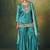 Teal silk blend embroidered sequins work ethnic kurta set with matching dupatta