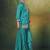 Teal silk blend embroidered sequins work ethnic kurta set with matching dupatta