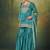 Teal silk blend embroidered sequins work ethnic kurta set with matching dupatta