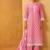 Pink pure cotton embroidered thread work ethnic kurta set with matching dupatta