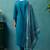 Blue cotton blend geometric printed ethnic kurta set with matching dupatta