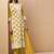 Green cotton blend embroidered thread work ethnic kurta set with matching dupatta