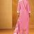 Pink pure cotton embroidered thread work ethnic kurta set with matching dupatta
