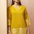 Mustard embroidered cotton blend co-ord set