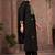 Black pure cotton embroidered thread work ethnic kurta set with matching dupatta