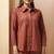 Rust embroidered cotton blend co-ord set