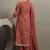 Orange georgette embroidered sequins work ethnic kurta set with matching dupatta