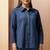 Navy blue embroidered cotton blend co-ord set