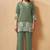 Green embroidered cotton blend co-ord set