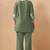 Green embroidered cotton blend co-ord set