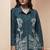 Women's navy blue embroidered cotton flex co-ord set