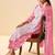 Pink pure cotton embroidered thread work ethnic kurta set with matching dupatta