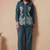 Women's navy blue embroidered cotton flex co-ord set