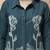 Women's navy blue embroidered cotton flex co-ord set