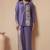Women's lavender embroidered cotton blend co-ord set