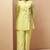 Yellow embroidered handwork cotton blend co-ord set