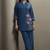 Women's pure cotton bird embroidered straight kurta with solid pure cotton pants co-ord set
