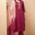 Red chinon embroidered hand embroidery ethnic kurta set with matching dupatta
