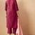 Red chinon embroidered hand embroidery ethnic kurta set with matching dupatta
