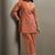 Women's pure cotton bird embroidered straight kurta with solid pure cotton pants