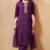 Wine chinon embroidered hand embroidery ethnic kurta set with matching dupatta