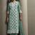 Green chinon embroidered thread work ethnic kurta set with matching dupatta