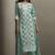 Green chinon embroidered thread work ethnic kurta set with matching dupatta