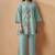 Dusty teal embroidered mirror work co-ord set