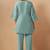 Dusty teal embroidered mirror work co-ord set