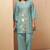 Dusty teal embroidered mirror work co-ord set