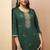 Red chinon embroidered hand embroidery ethnic kurta set with matching dupatta