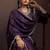 Wine silk blend embroidered zari work ethnic kurta set with matching dupatta