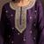 Wine silk blend embroidered zari work ethnic kurta set with matching dupatta