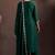 Green silk blend embroidered zari work ethnic kurta set with matching dupatta