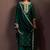 Green silk blend embroidered zari work ethnic kurta set with matching dupatta