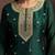 Green silk blend embroidered zari work ethnic kurta set with matching dupatta