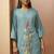 Dusty teal embroidered mirror work co-ord set