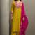 Red chinon embroidered sequins work ethnic kurta set with matching dupatta