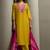 Red chinon embroidered sequins work ethnic kurta set with matching dupatta