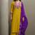 Yellow chinon embroidered sequins work ethnic kurta set with matching dupatta