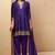 Purple silk blend embroidered sequins work ethnic kurta set with matching dupatta